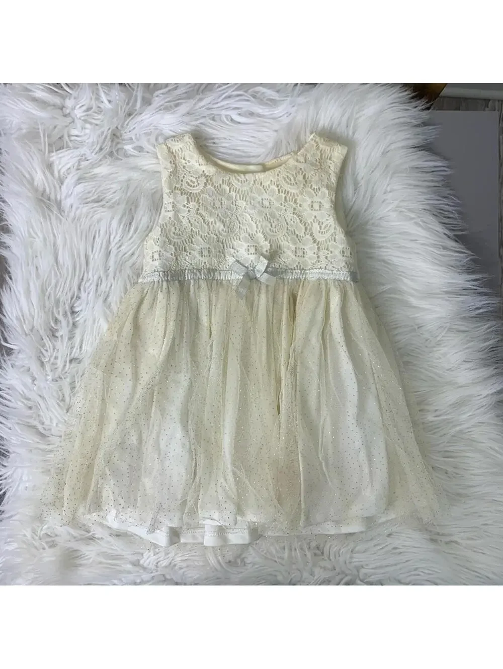 Nanette Baby Elegant Cream Lace Kids Dress Size 12-18M